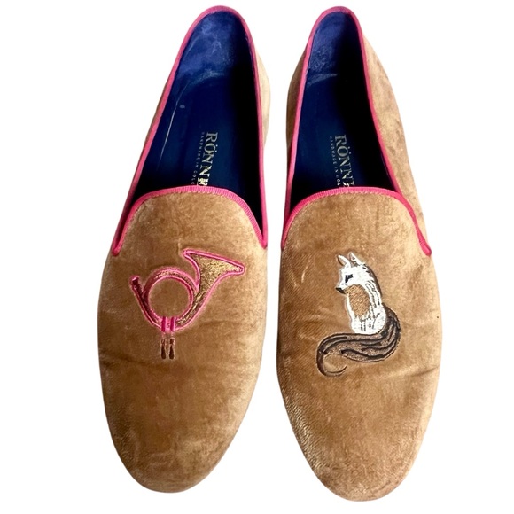 Ronner Mimosa Velvet Smoking Loafers | Fox | Camel Size 39 - Picture 9 of 9